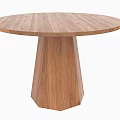 Round Wooden Dining Tables With Tapered Legs Simple Modern Design Set 3d model