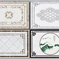 Decorative Floor Tiles Featuring Various Ornate Patterns And Elegant Borders 3d model