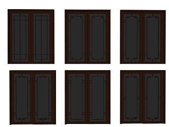 New Chinese-style sliding window grilles 3d model