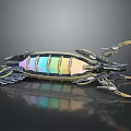 Futuristic Mechanical Device With Colorful Panels Metallic Armor And Reflective Surface