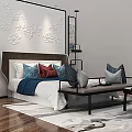 Background double bed 3d model