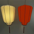 Traditional Hanging Yellow And Red Lanterns With Tassels For Indoor Decor