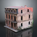 Old Multi Story Building With Dilapidated Red Brick Exterior And Weathered Architectural Walls