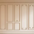 Classic Decorative Light Colored Wall Paneling With Carved Details And Symmetrical Design