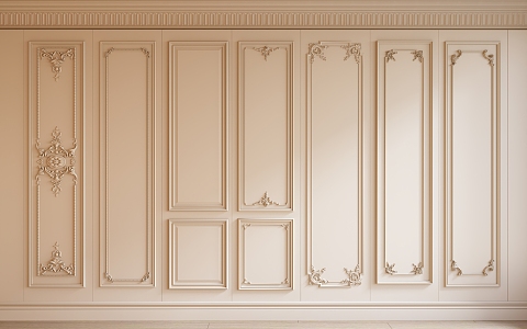 French Wall Panel Carved Wall Panel Wall Trim Plaster Line 3d model