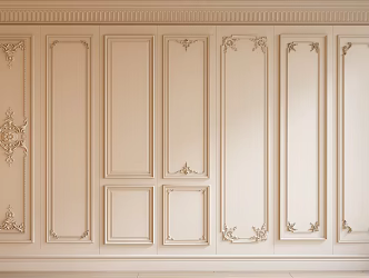 French Wall Panel Carved Wall Panel Wall Trim Plaster Line 3d model