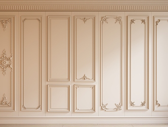 French Wall Panel Carved Wall Panel Wall Trim Plaster Line 3d model