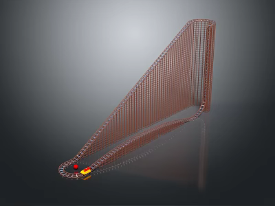 Brown Net Structure Playground Equipment With Sloped Design For Children Playing 3d model