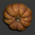 Fresh Orange Ripe Pumpkin With Textured Surface On Dark Background