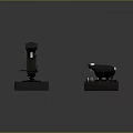 Automotive Parts Black Control Levers with Black Bases and Blue Indicator Details