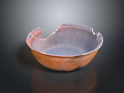 Handcrafted Copper Sculpture Carving Bowl Shaped With Natural Patina And Textured Surface 3d model