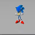 Blue Hedgehog Character Posing With Red Shoes White Gloves And Yellow Eyes