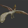 Flying Phoenix With Gorgeous White And Purple Feathers And Colorful Wings