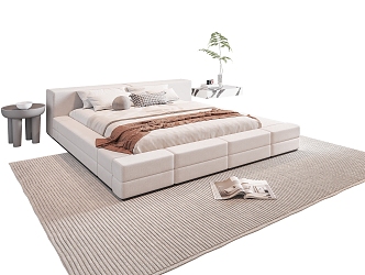 Modern Double Bed 3d model