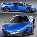 Blue Modern Sports Car With Sleek Body Black Wheels And Yellow Brake Calipers