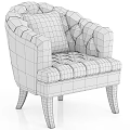 Beige Tufted Accent Chair With Button Details Armrests And Black Wooden Legs