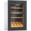 Modern Wine Cabinets With Black Frame Wooden Shelves And Various Sizes
