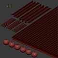 Garden Decor Materials with Colorful Decorative Balls Black Strips and Dark Wood Board