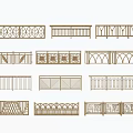 Different Decorative Fence Railing Designs With Ornate Patterns And Styles 3d model