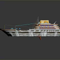 Luxury Cruise Ship With Spacious Deck Swimming Pool And Sun Loungers