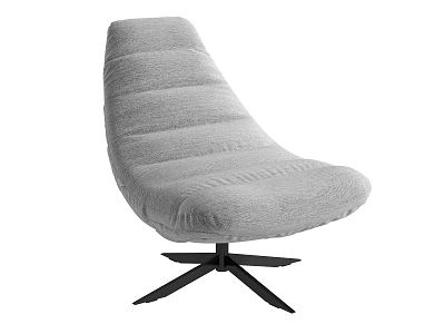 Gray Striped Leisure Accent Chair With Black Star Base Modern Comfort Design 3d model