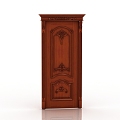 European-style solid wood door 3d model