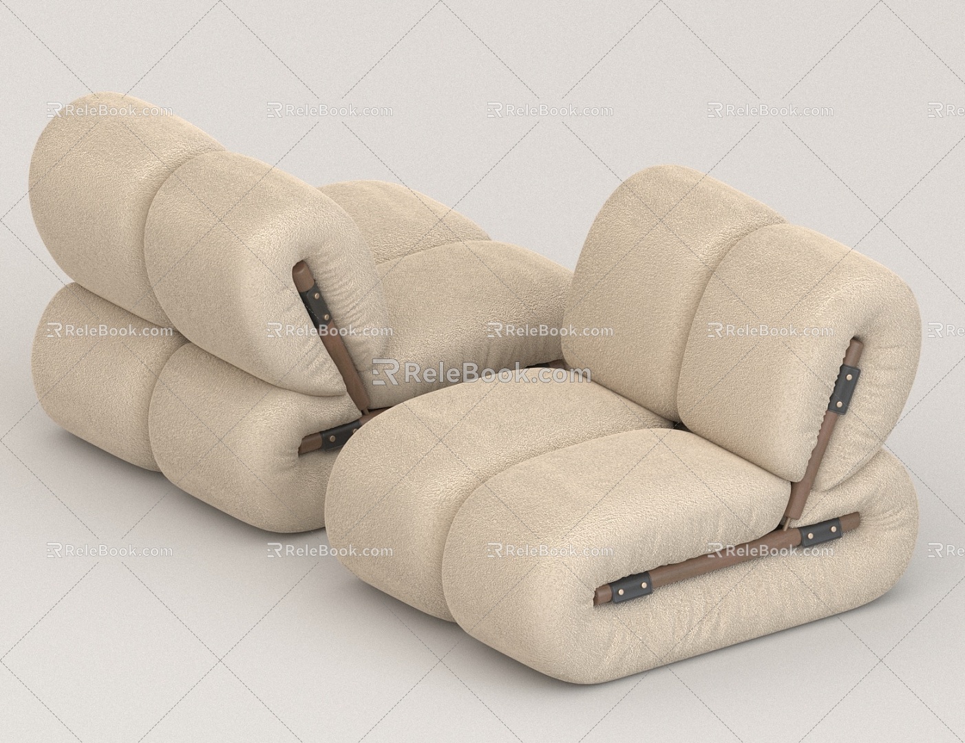 Leather Lazy Sofa 3d model