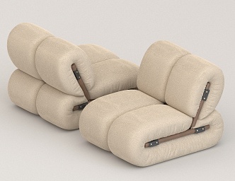 Leather Lazy Sofa 3d model