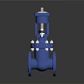 High Performance Blue Industrial Valve With Flange Connections And Metal Handle