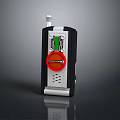 Handheld Digital Communication Device With Antenna And Red Operation Button 3d model