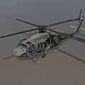 Military Helicopter 3D Model With Camouflage Finish Rotor Blades And Cockpit Details