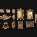 Ornate Golden Decorative Mirrors and Frames in Various Styles for Home Living