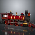 Vintage Steam Train Red And Gold Exterior With Large Wheels And Classic Design