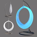 Outdoor Circular Playground Equipment In Blue White With Metal Frames And Smooth Surfaces