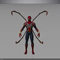 Spider Man Character In Red And Blue Suit With Mechanical Arms