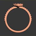 Red Rose Gold Ring With Center Stone And Side Diamond Accents