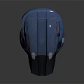 Blue Tech Inspired Helmet With Red Accents And Transparent Blue Visor