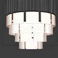 Elegant Modern Multi Layered Crystal Chandelier With Illuminated Transparent Panels 3d model
