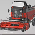 Red Agricultural Utility Vehicle Combine Harvester With Front Harvesting Equipment Cab And Large Wheels