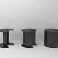 Black Modern Coffee Tables With Three Unique Cylindrical Designs And Sleek Structure 3d model