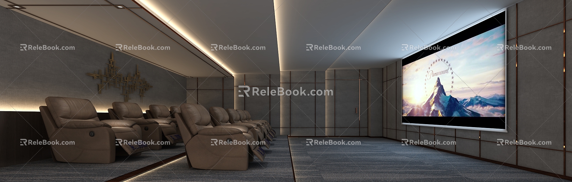 Modern AV Room Home Theater 3d model