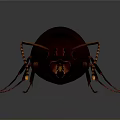 3D Rendered Dark Brown Ant With Long Antennae On Gray Background