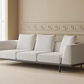 Modern Multiplayer Sofa Three-Seat Sofa 3d model