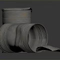 Open Aluminum Cans With Pull Tabs Standing And Fallen On Dark Surface
