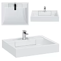 Modern Minimalist White Washbasin With Sleek Design And Chrome Faucet