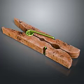 Practical Wooden Clothespin with Green Spring for Household Daily Use and Drying Clothes