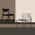 Modern Black And White Dining Chairs With Sleek Metal Frames And Leather Seats