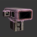 Vintage Retro Camera Device With Worn Beige Texture Black Screen And Small Panels
