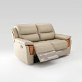 Modern Beige Leather Sofa Set With Sectional Design And Comfortable Armrest Details 3d model