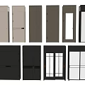 Various Design Swing Doors With Wooden Panels Glass Inserts And Neutral Colors